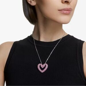 Swarovski Swan Pink Heart Necklace $225